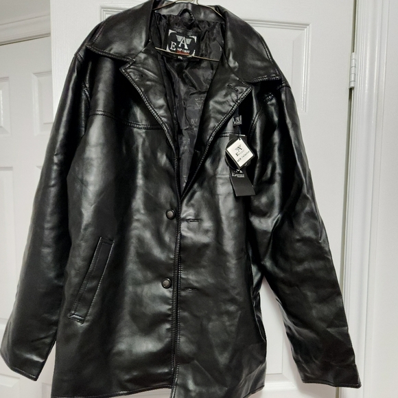 A Emporio Collezione Men Black Faux Leather Jacket - Picture 4 of 6